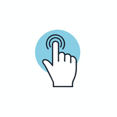 Obraz premium Touchscreen Hand Gesture Icon for Digital Interface and Technology Applications