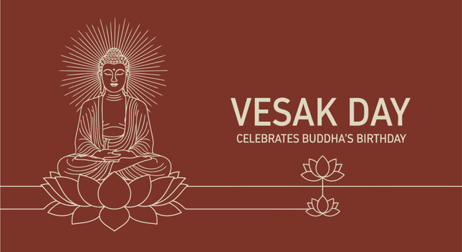 happy vesak day poster lineart