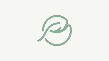 Obraz premium Minimalist Leaf Logo Design in Soft Green