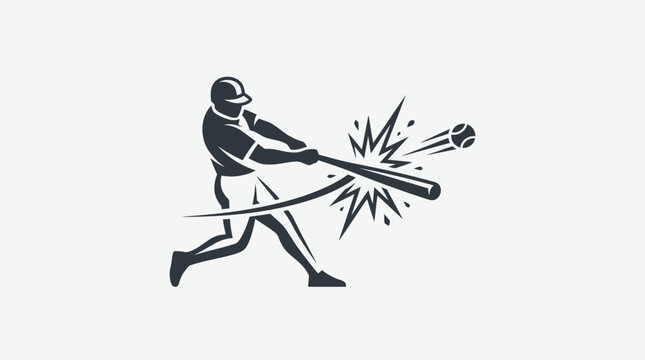 Baseball Player Hitting the Ball