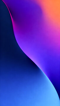 Abstract Minimalist Vertical Background with Fluid Purple Blue and Orange Wave Gradient