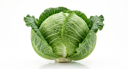Obraz premium Fresh green cabbage with water drops