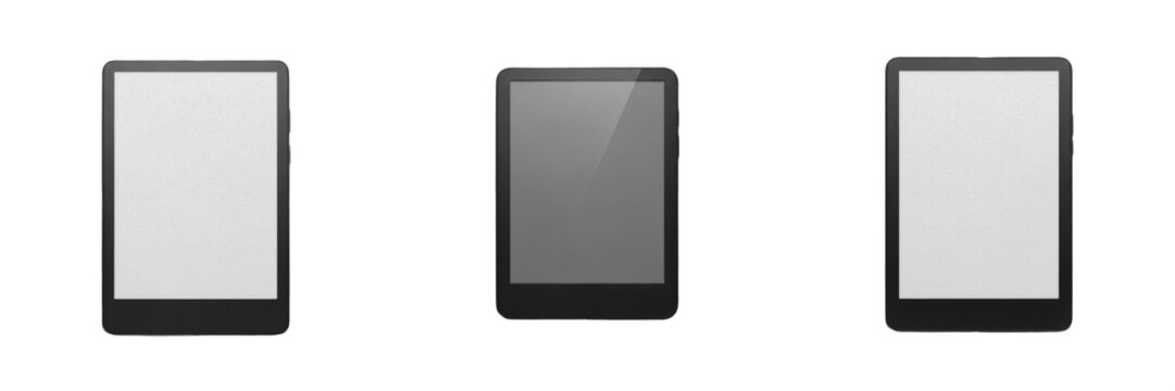 E-reader Device with Empty Screen Mockup, Lector de Libros Electr&oacute;nicos, Liseuse, 电子书阅读器, E-ink Digital Paper Display, Portable Reading Hardware, Electronic Publication Device