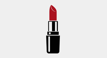 Fototapeta premium Lipstick depiction in minimalist style, perfect for beauty product advertisement and design