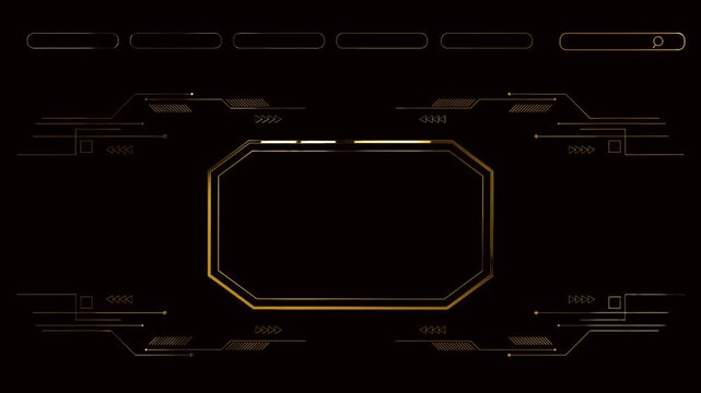 golden frame electronic circuit board for landing page technology green screen background