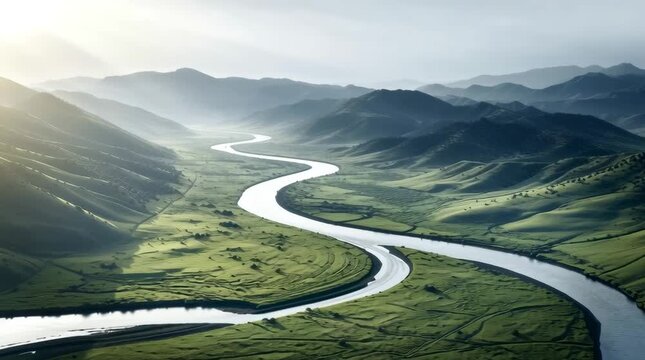 Twin ancient rivers flowing in fertile crescent valley