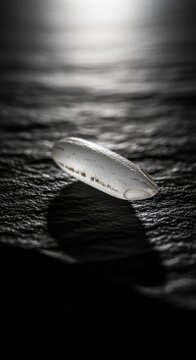 Cuttlebone on the Shoreline - A Black and White Study.