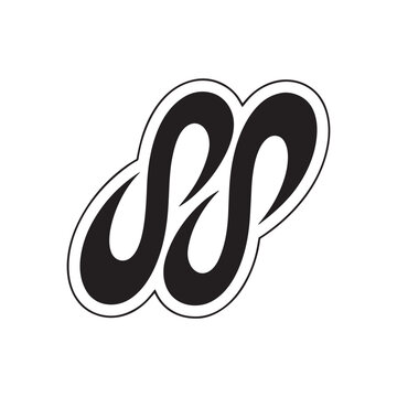 Modern Stylized SS Logo Design with Fluid Brush Strokes