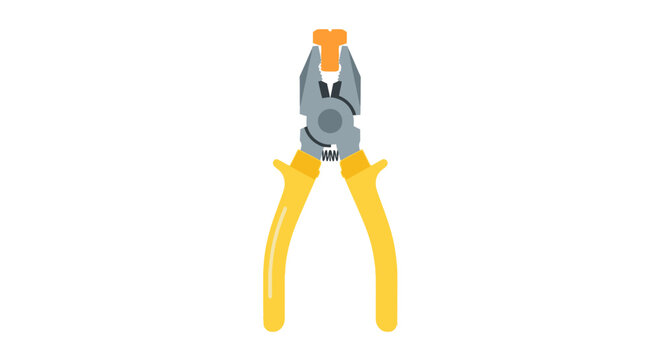 Professional Pliers Tool Gripping a Bolt Screw, Minimalist Vector Illustration on White Background for DIY and Hardware Concepts