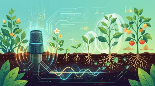 Digital Agriculture Technologies and Smart Farming Concept Art