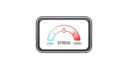 Fototapeta premium Stress Level Meter Gauge Indicating Low to High Stress