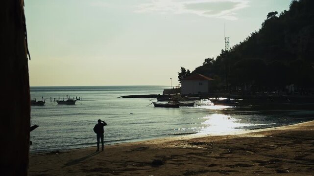 Traditional Fishing Boats On Karina Beach In Soke Turkey