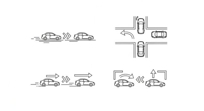 Car Driving Scenarios: Intersection, Overtaking, Parking, Lane Change