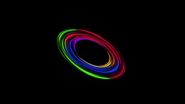 Electrifying energy shockwave colorful circle waves flowing outward in rhythmic