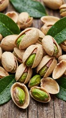 Fototapeta premium Fresh Pistachio Nuts with Green Kernels