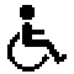 Fototapeta premium A black icon of a person in a wheelchair is shown prominently.