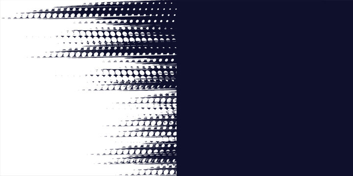 Seamless geometric pattern. Modern ornament with navy blue dotted elements. Geometric abstract pattern