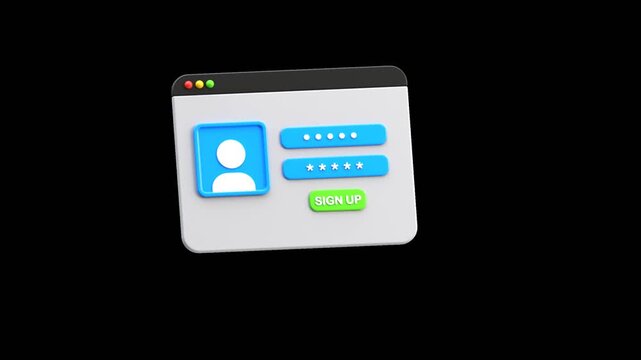 3D Sign Up | Alpha Channel
