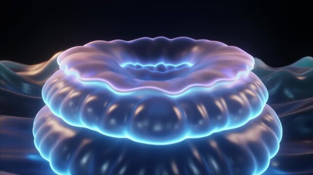 Glowing Neon Purple Wavy Rings Abstract Texture Background