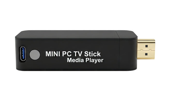Black Mini PC TV Stick Media Player with USB and HDMI
