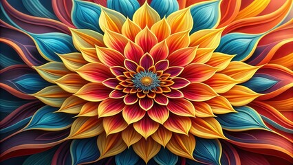 Obraz premium Colorful Floral Abstract Art Vibrant Petals and Intricate Design for Creative Projects