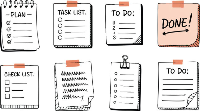 Sketchy Checklist Icons &mdash; Hand-drawn To‑Do List and Notes