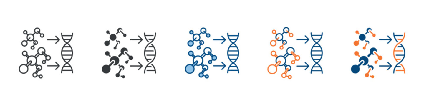Biosynthesis Icon Set Multiple Style Collection