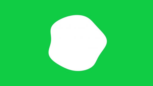 White Oval Organic Blob Shape Pulsing on Green Screen, Looping Animation