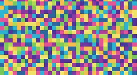 Fototapeta premium A vibrant and colorful pixelated background with bright hues and shades