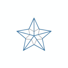 Obraz premium Elegant Blue Wireframe Star Illustration for Design and Creative Projects