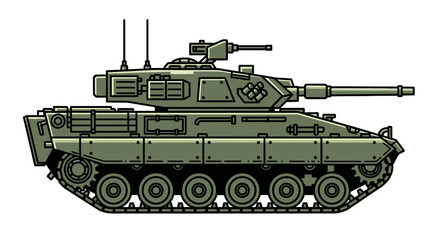 Fototapeta premium Military Tank Vehicle Armored Combat.