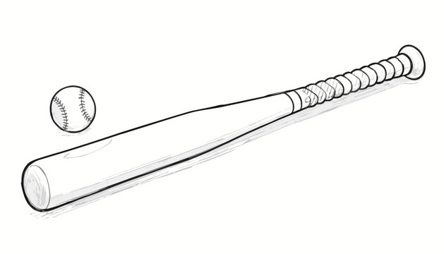baseball stick hand drawn scrible style