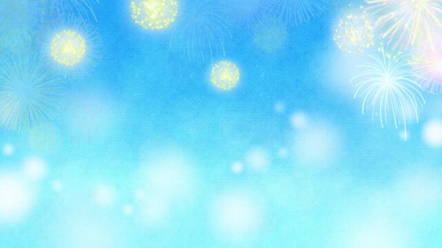 花火と光がキラキラと輝く神秘的で美しいアニメーション動画