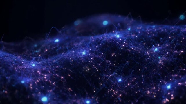 量子ファブリック・テキスタイル マクロ接写 発光する織物の抽象映像