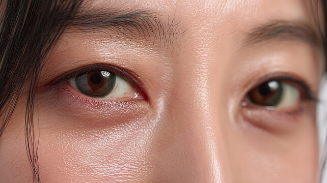 Middle aged woman eyes close up