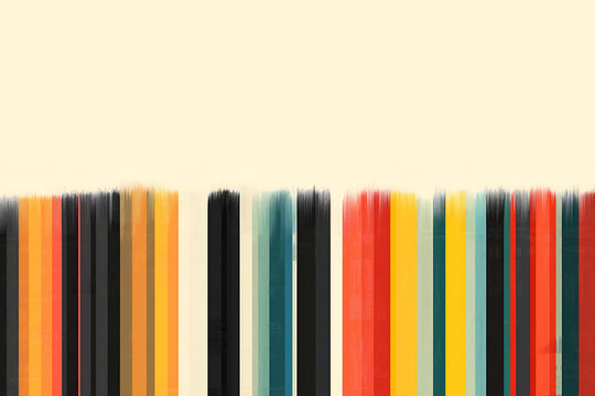 Abstract striped background with colorful vertical bars and glitch distortion. Modern geometric texture with bold color blocks, ideal for posters, branding and creative design.