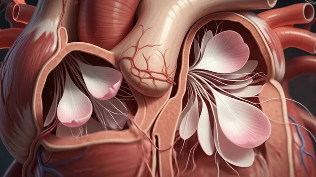 Detailed 3D Medical Animation of the Human Heart Anatomy.