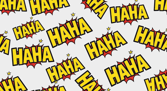 Funny Haha Laughter Comic Speech Bubbles Pattern Background