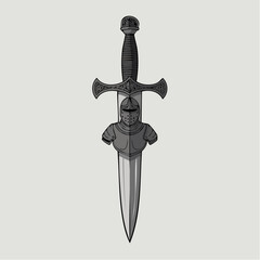 Obraz premium Ornate dagger with crossguard and double edged blade.