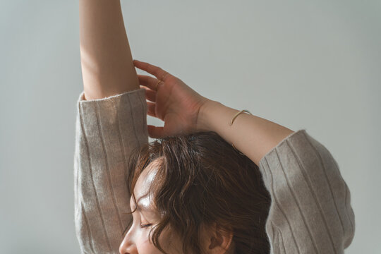 Woman stretching