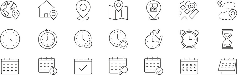 Time, clock and Calendar related line icon set. simple   © MD.SHIPON MIA