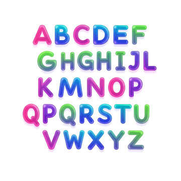 Multicolored Alphabet Letters in Gradient 2.
