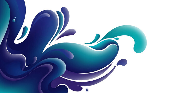 Blue and green liquid splash wave.