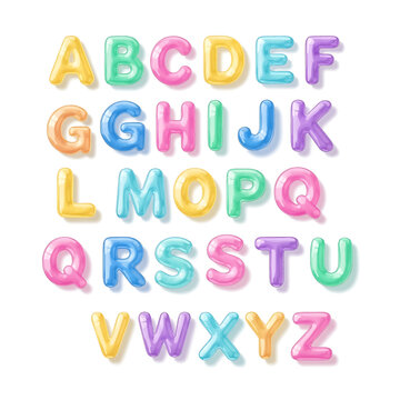 Colorful alphabet letters in pastel colors 2.