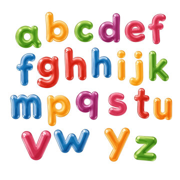 Colorful Plastic Alphabet Letters Isolated 1.
