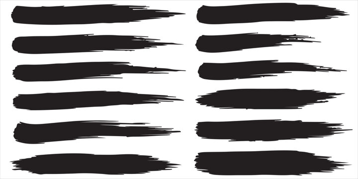 Abstract brush strokes a collection of black paint swashes