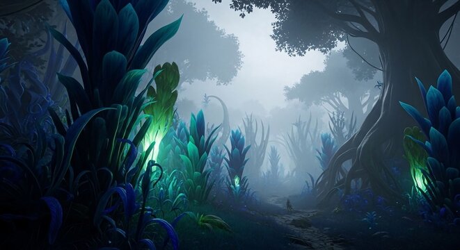 Fantasy forest illustration