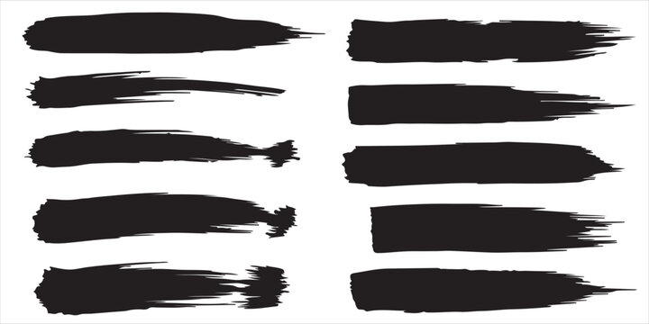 set of grunge paint brushes
