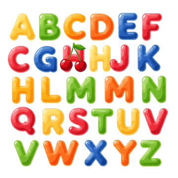 Colorful Alphabet Letters in Various Colors 5.