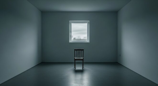 Empty room chair window
